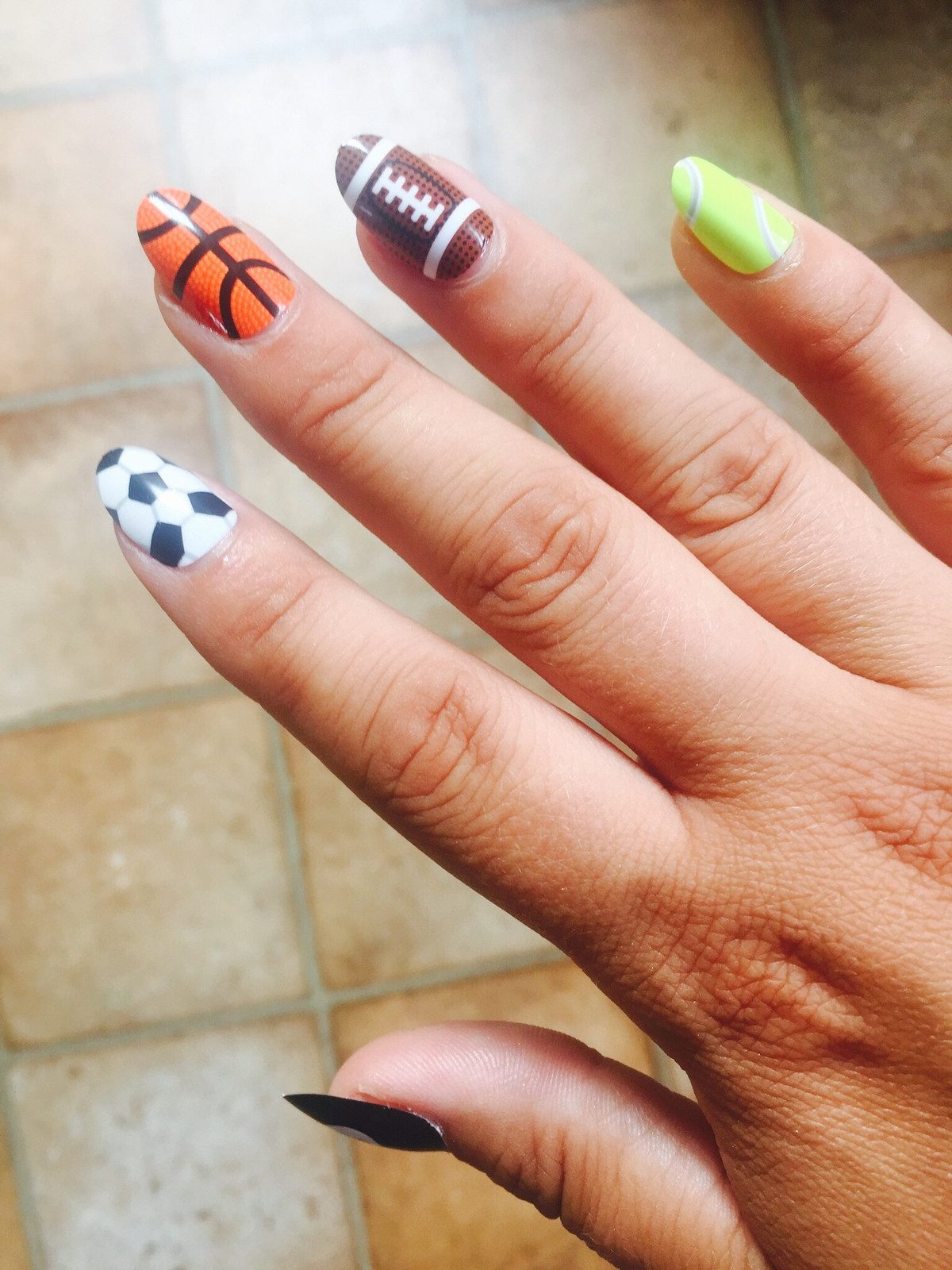All-Star Sports Ball Almond Nails All-Star Sports Ball Almond Nails — Gym Nails