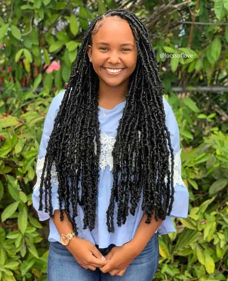 Long Flowing Butterfly Locs — Distressed Locs
