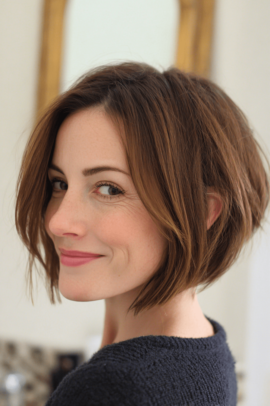 Angled Bob with Subtle Layers — Hairstyles for Thin Hair
