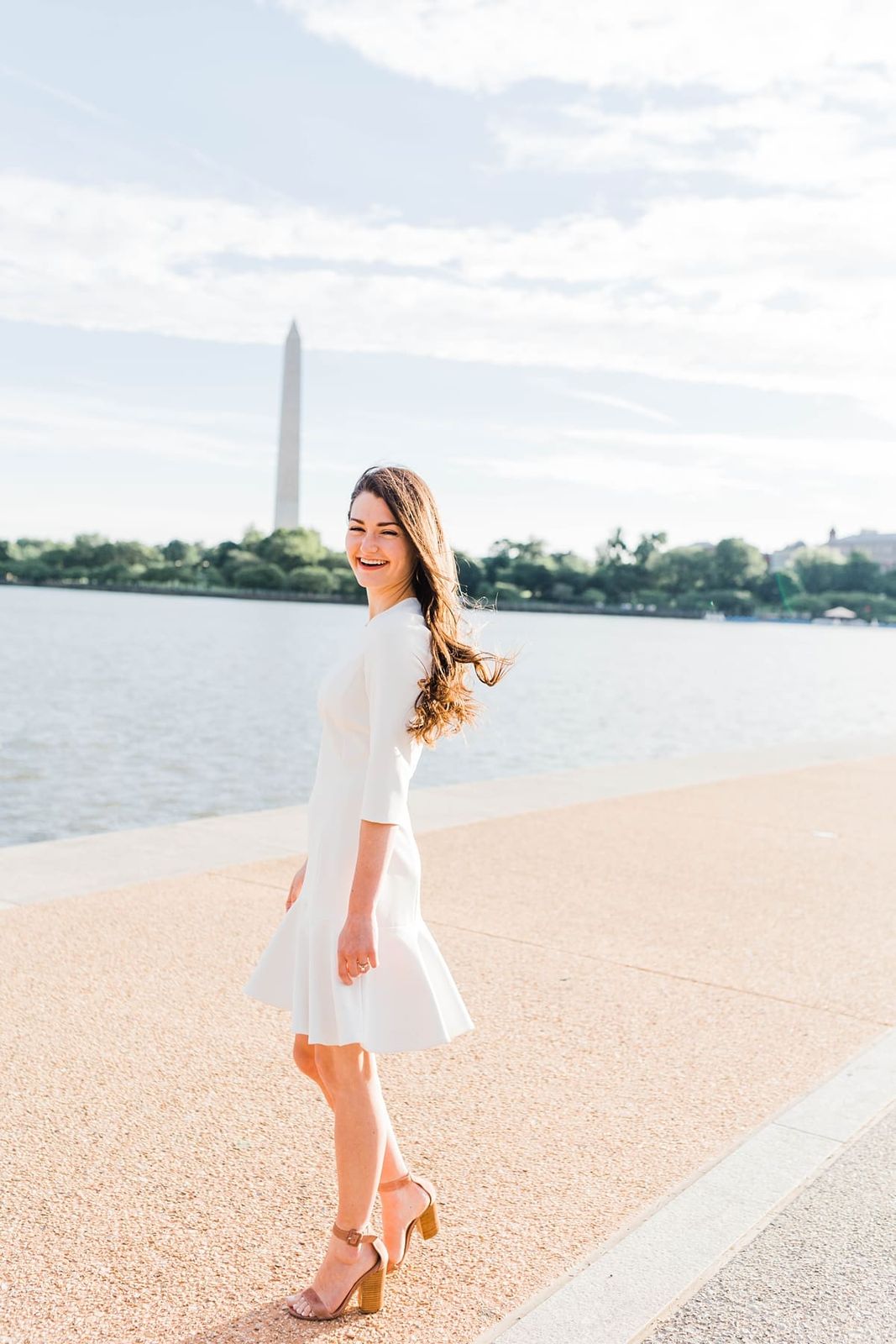 White Fit-and-Flare Dress for Sightseeing White Fit-and-Flare Dress for Sightseeing — Washington DC Outfits