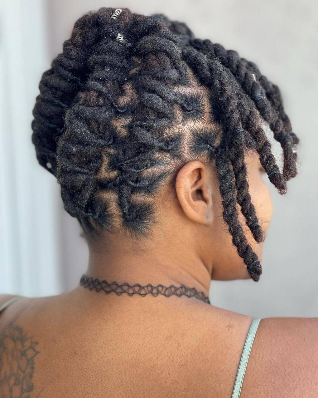 Petal Updo with Blonde Highlights — Loc Petals