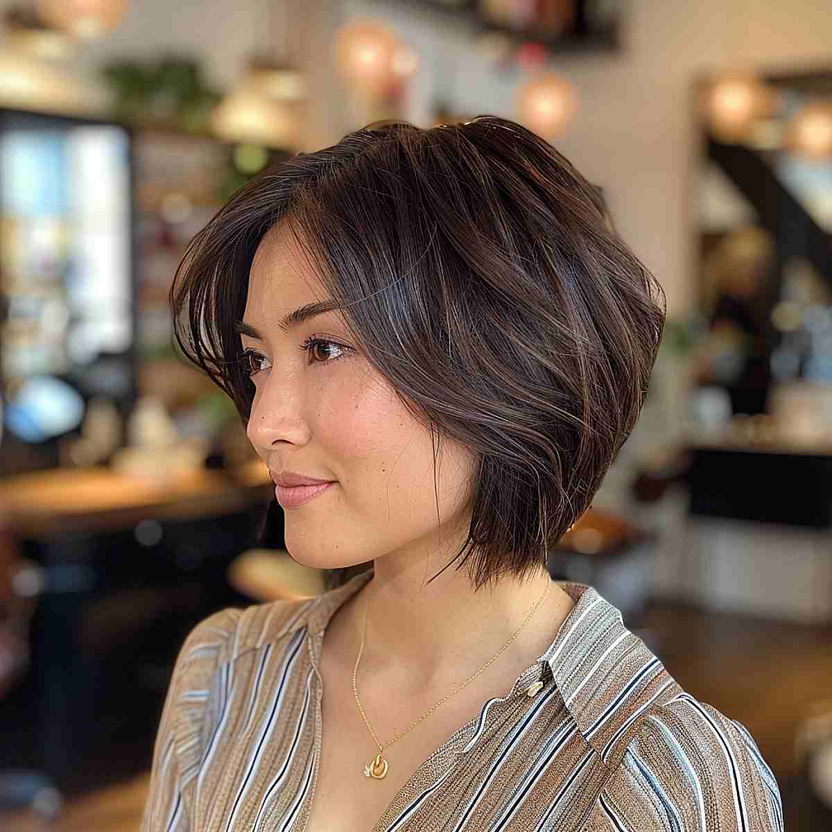 Angled Bob With Subtle Waves — Hairstyles for Fine Hair