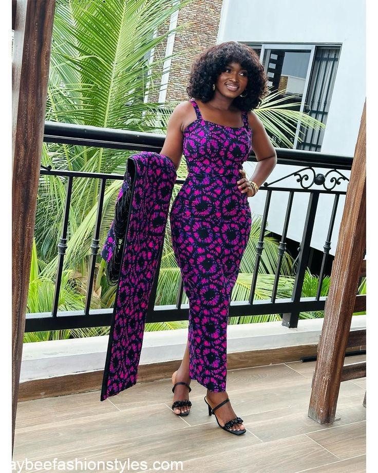 Purple Ankara Set with Matching Longline Jacket Purple Ankara Set with Matching Longline Jacket — Ankara Outfits