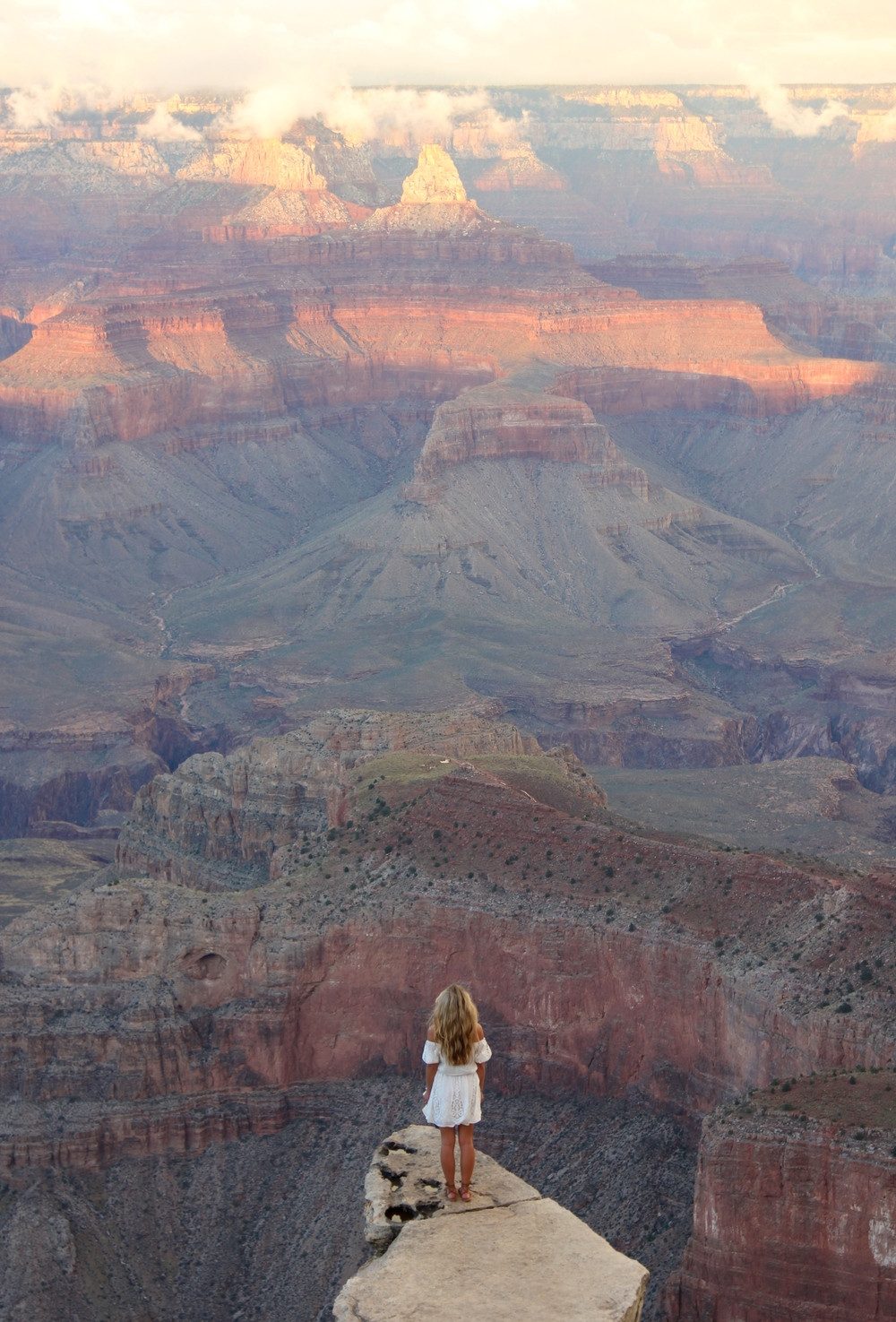 Sunset Serenity: White Lace Dress — Grand Canyon Outfits