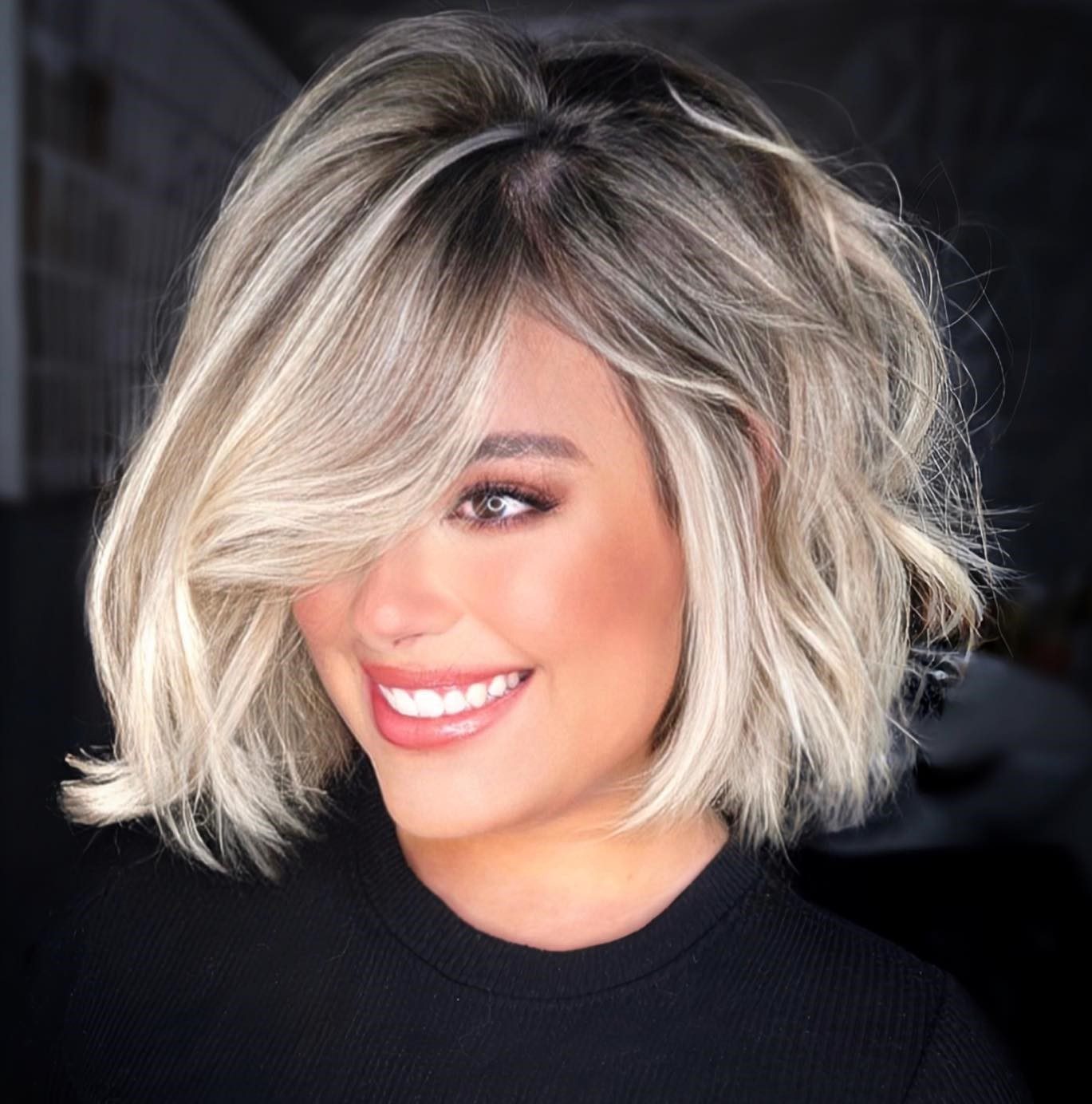 Ash Blonde Bob With Contrasting Platinum — Blonde Highlights