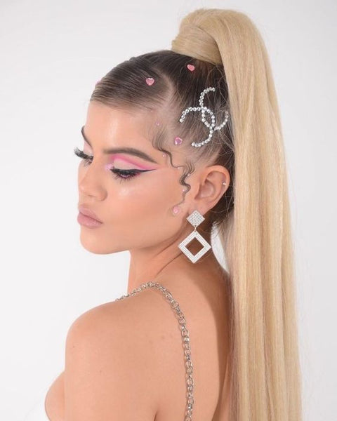 High Ponytail with Hair Gems — Y2K Hairstyles