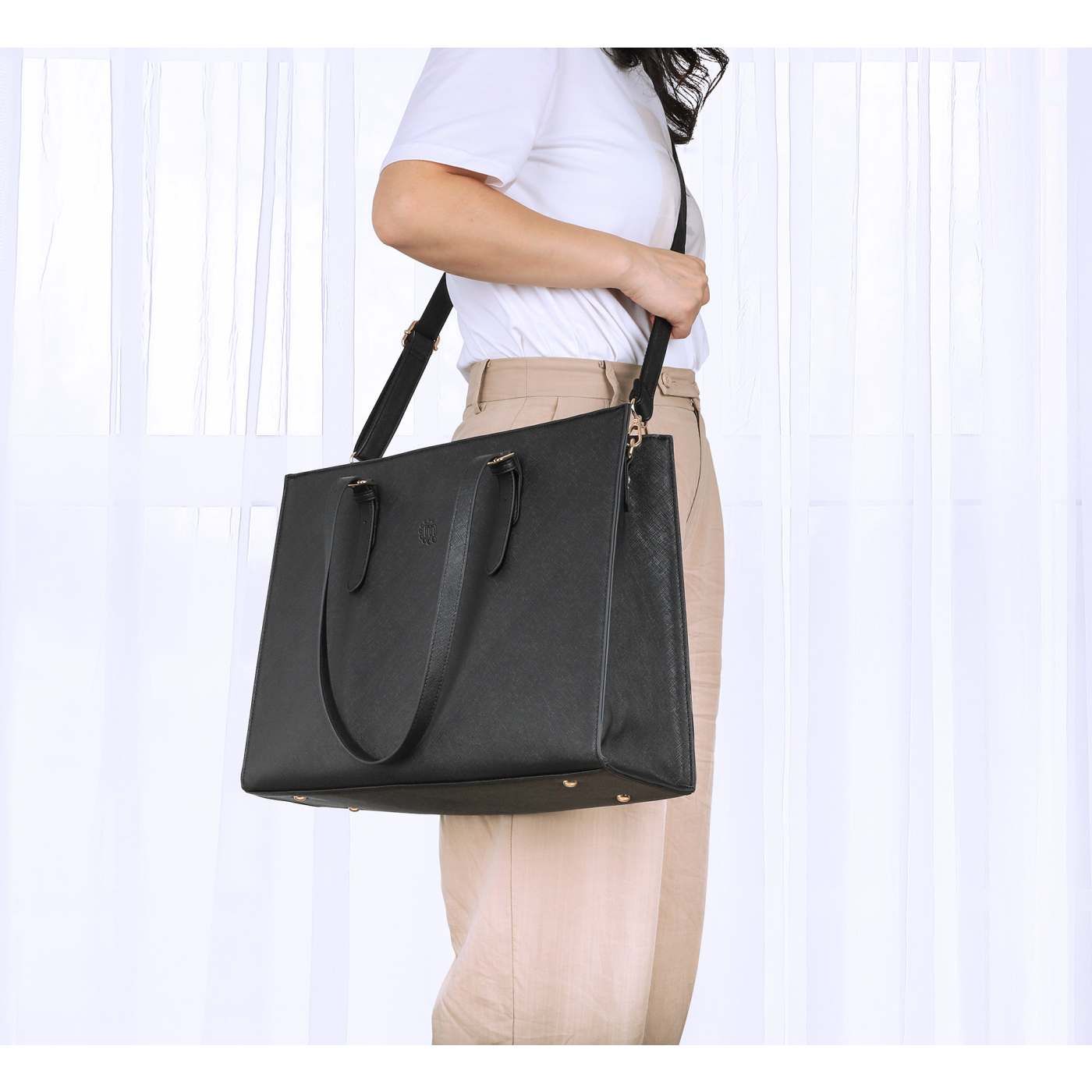 Vegan Leather Laptop Bag with Bow Detail — Laptop Bags for Women
