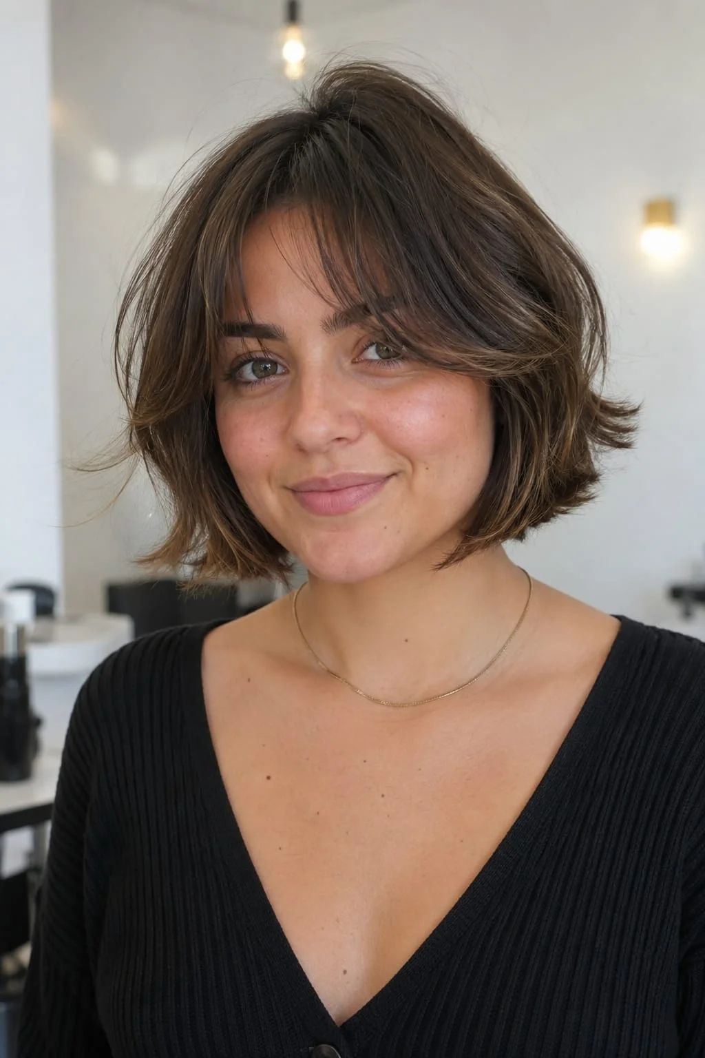 Bob With Blunt Bangs Bob With Blunt Bangs — Hairstyles for Round Faces