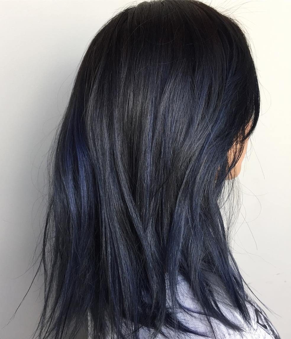 Black Base With Subtle Blue Undertones Visual Idea Black Base With Subtle Blue Undertones Visual Idea — Blue Highlights on Black Hair