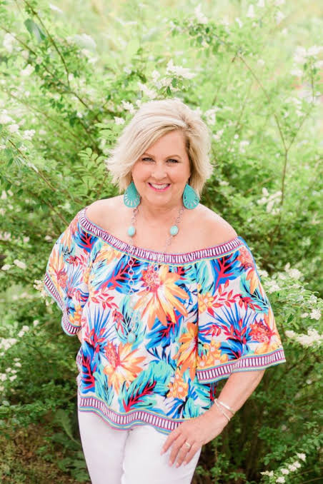 Tropical Print Off-the-Shoulder Top — Outfits for Broad Shoulders