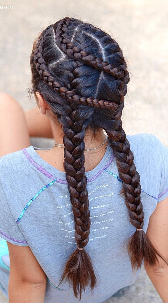 Thick Twisted Black Braids — Two Braids