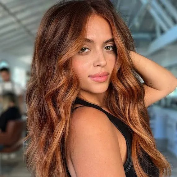 Collarbone Balayage In Vibrant Copper — Copper Hair