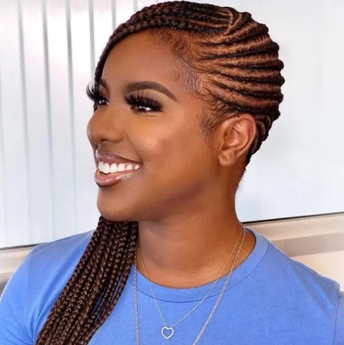 No Bangs Cornrows to Chest-Length Box Braids — Lemonade Braids