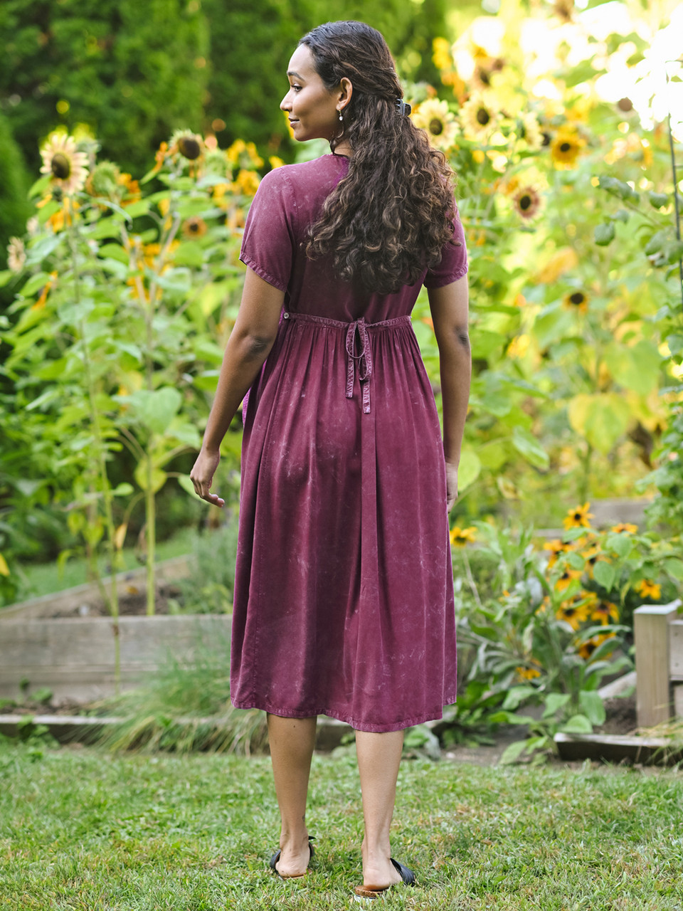 Dark Amethyst Midi Dress for Garden Casual — Sedona Outfits