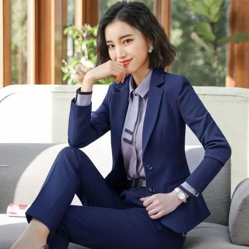 Sharp Navy Suit with Light Purple Shirt for a Professional Interview Sharp Navy Suit with Light Purple Shirt for a Professional Interview — Interview Dresses