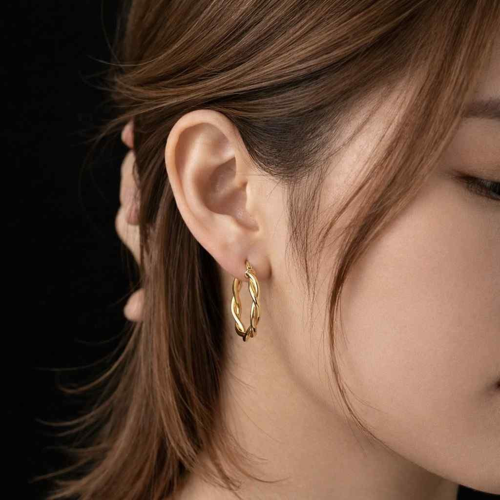 Artisanal Appeal: Braided Gold Hoops — Gold Hoops Outfits