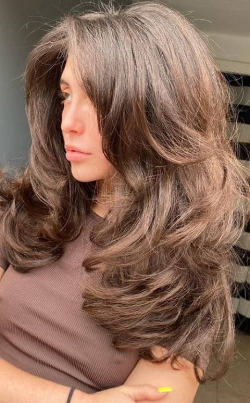 Dark Brown With Subtle Highlights Visual Idea Dark Brown With Subtle Highlights Visual Idea — Butterfly Haircut