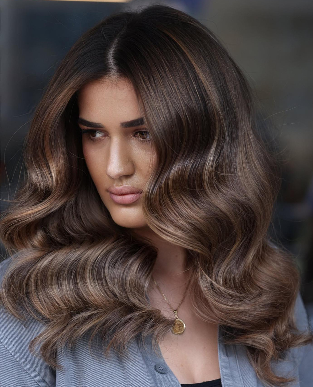Rich Chocolate Brown With Caramel Highlights Rich Chocolate Brown With Caramel Highlights — Hair Color for Olive Skin Brown Eyes