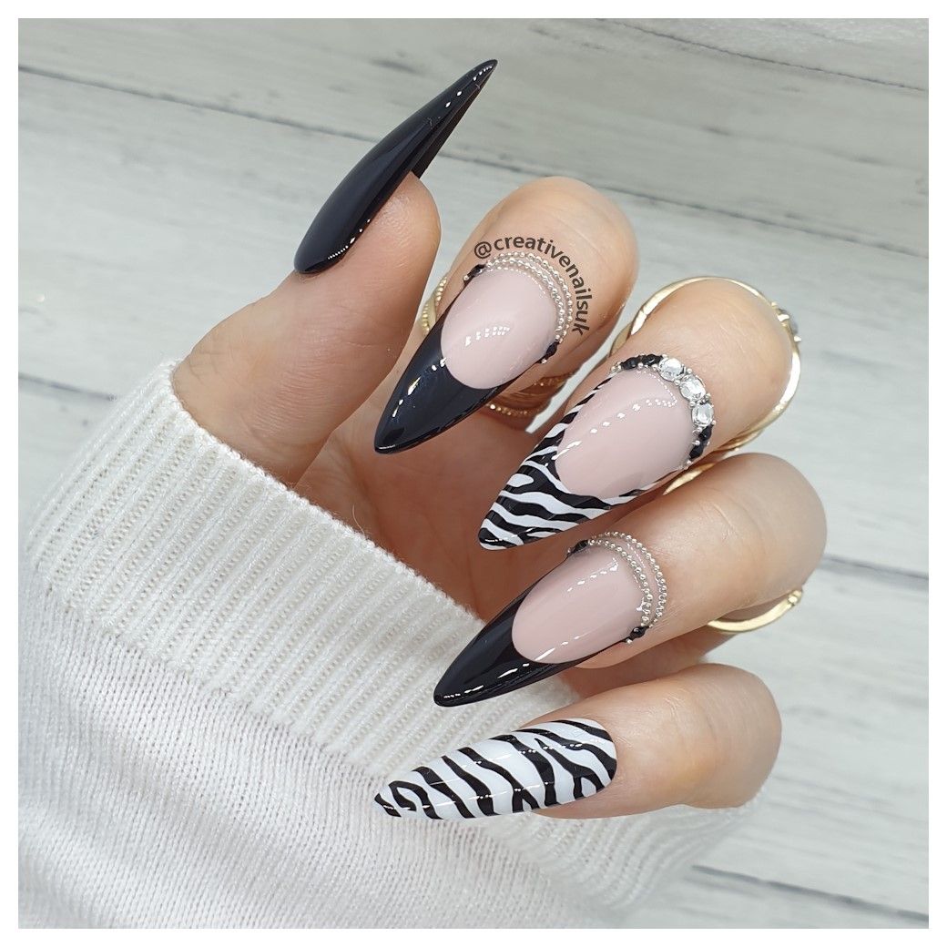 Glossy Visual Idea — Zebra Nails