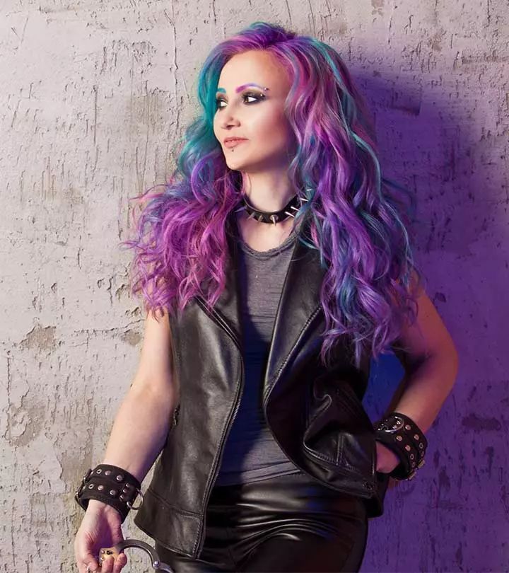 Collarbone Lob Purple Blue Blend Collarbone Lob Purple Blue Blend — Galaxy Hair