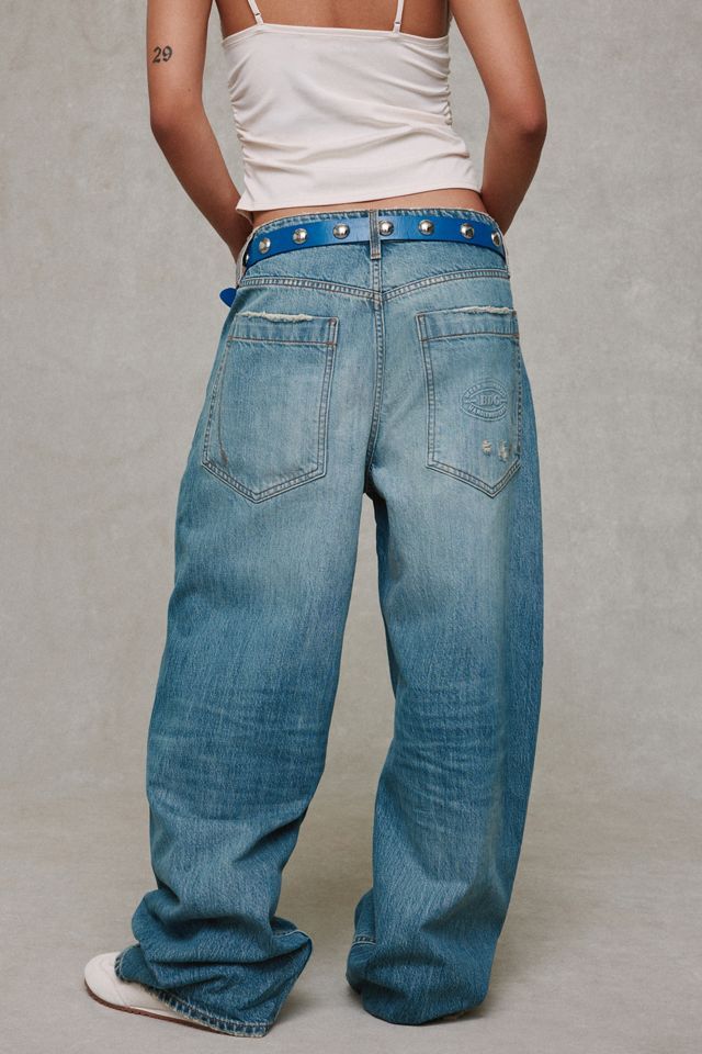 Extremely Baggy Jeans with Studded Belt Extremely Baggy Jeans with Studded Belt — Boyfriend Jeans