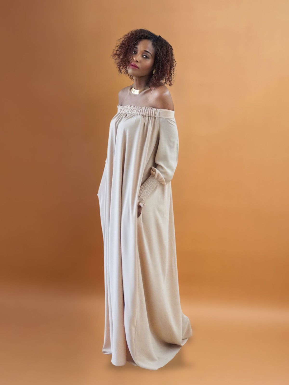 Bohemian Light Beige Maxi Dress: Styling Variation Bohemian Light Beige Maxi Dress: Styling Variation — Dresses for Tall Women
