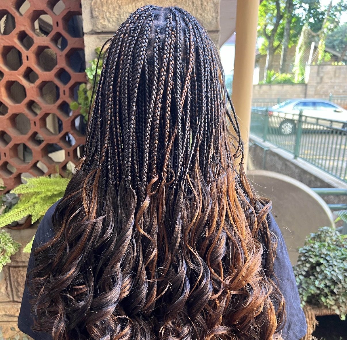 Multi-Tonal Braids with Cascading Curls — Goddess Braids