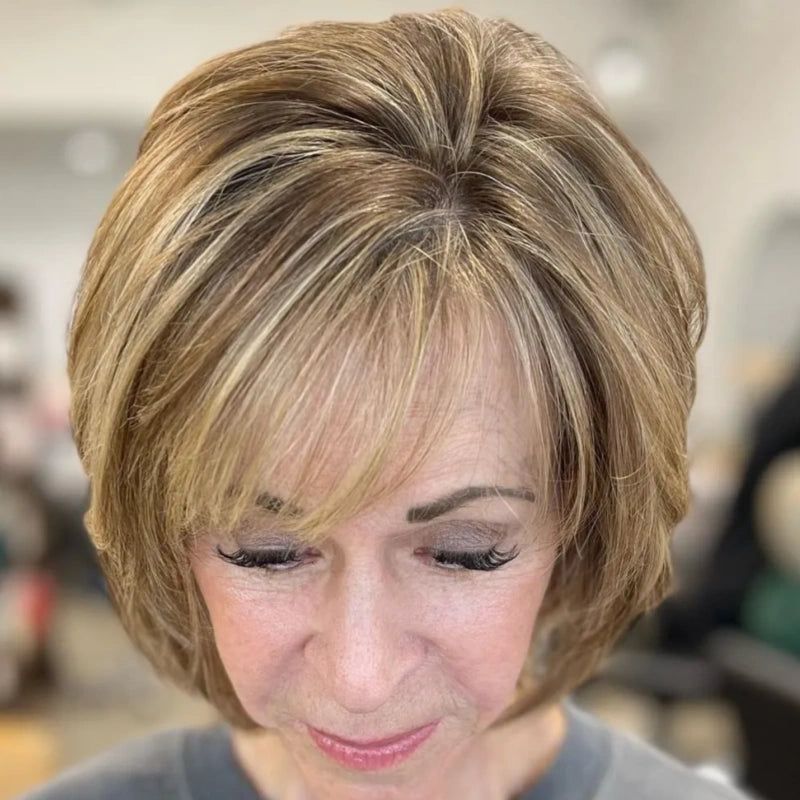Voluminous Layered Honey Blonde Bob Voluminous Layered Honey Blonde Bob — Bob for Women Over 60