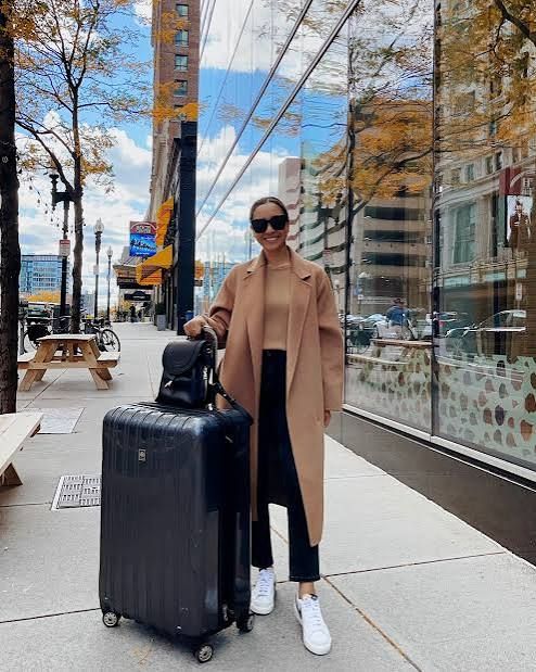 City Travel Ready: Camel Coat and White Sneakers City Travel Ready: Camel Coat and White Sneakers — Boston Outfits