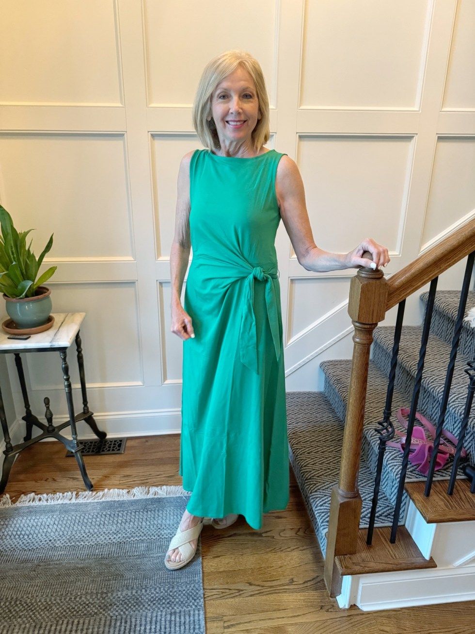 Bright Green Sleeveless Maxi Dress for Summer Bright Green Sleeveless Maxi Dress for Summer — Dresses for Women Over 60