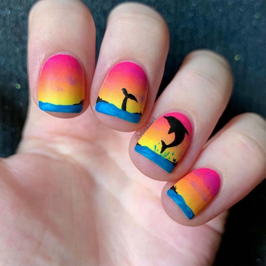 Matte Visual Idea Matte Visual Idea — Sunset Nails