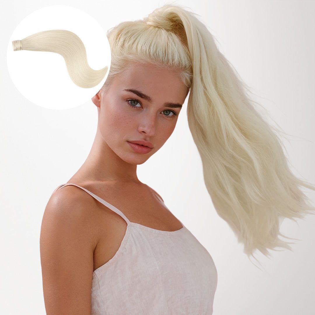 Platinum Blonde Visual Idea — Ponytail with Extensions