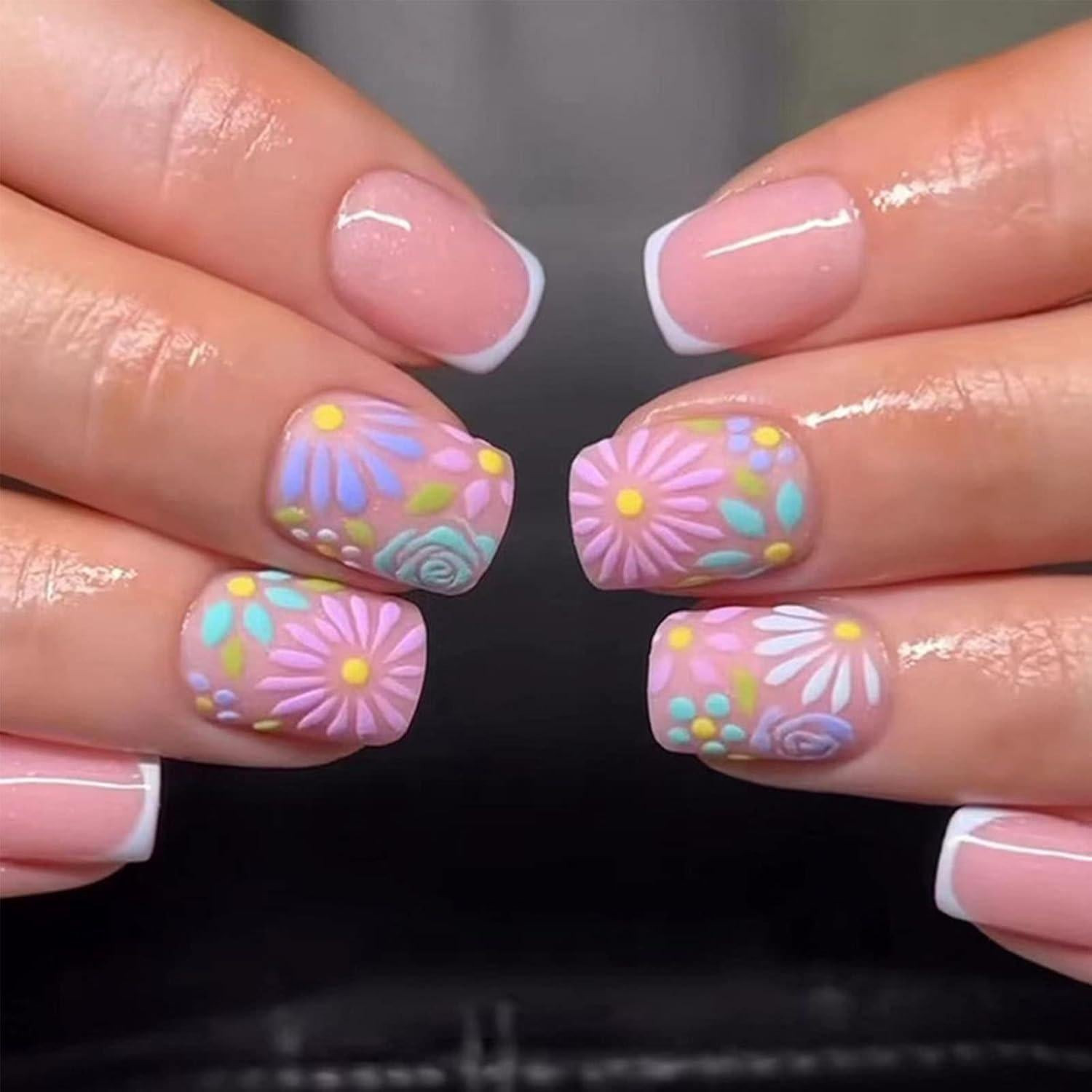 3D Floral And Dot Art Visual Idea 3D Floral And Dot Art Visual Idea — Nails for Wide Nail Beds