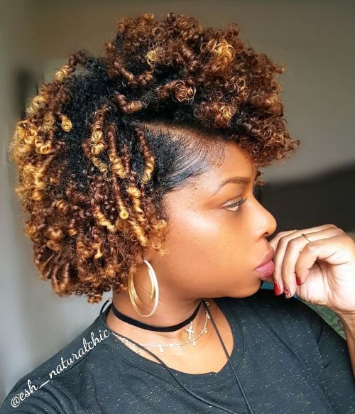 Layered Coils with Honey Highlights — Short Natural Hairstyles