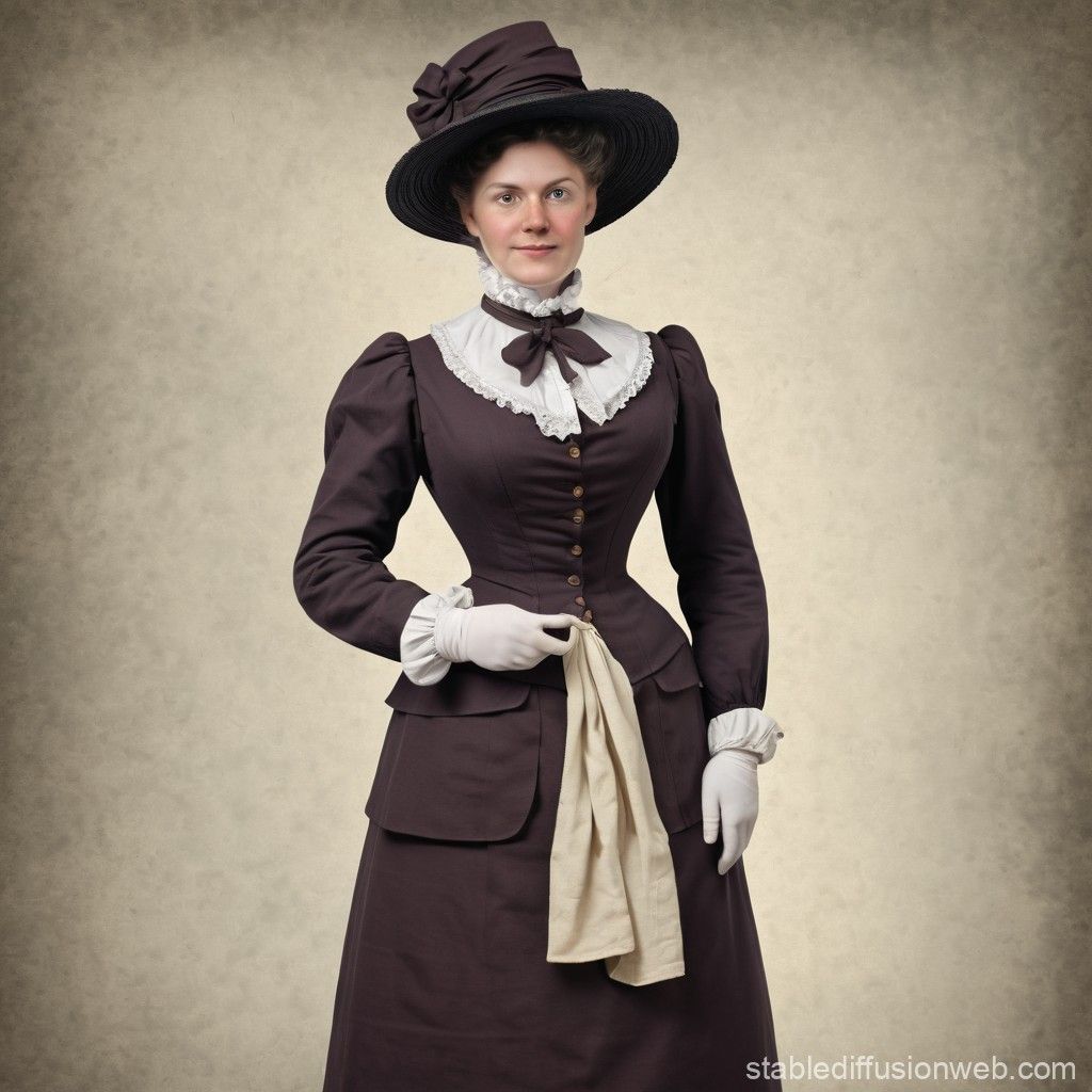 Victorian Nanny: Brown Jacket, Ruffled Blouse, and Hat Victorian Nanny: Brown Jacket, Ruffled Blouse, and Hat — Nanny Outfits