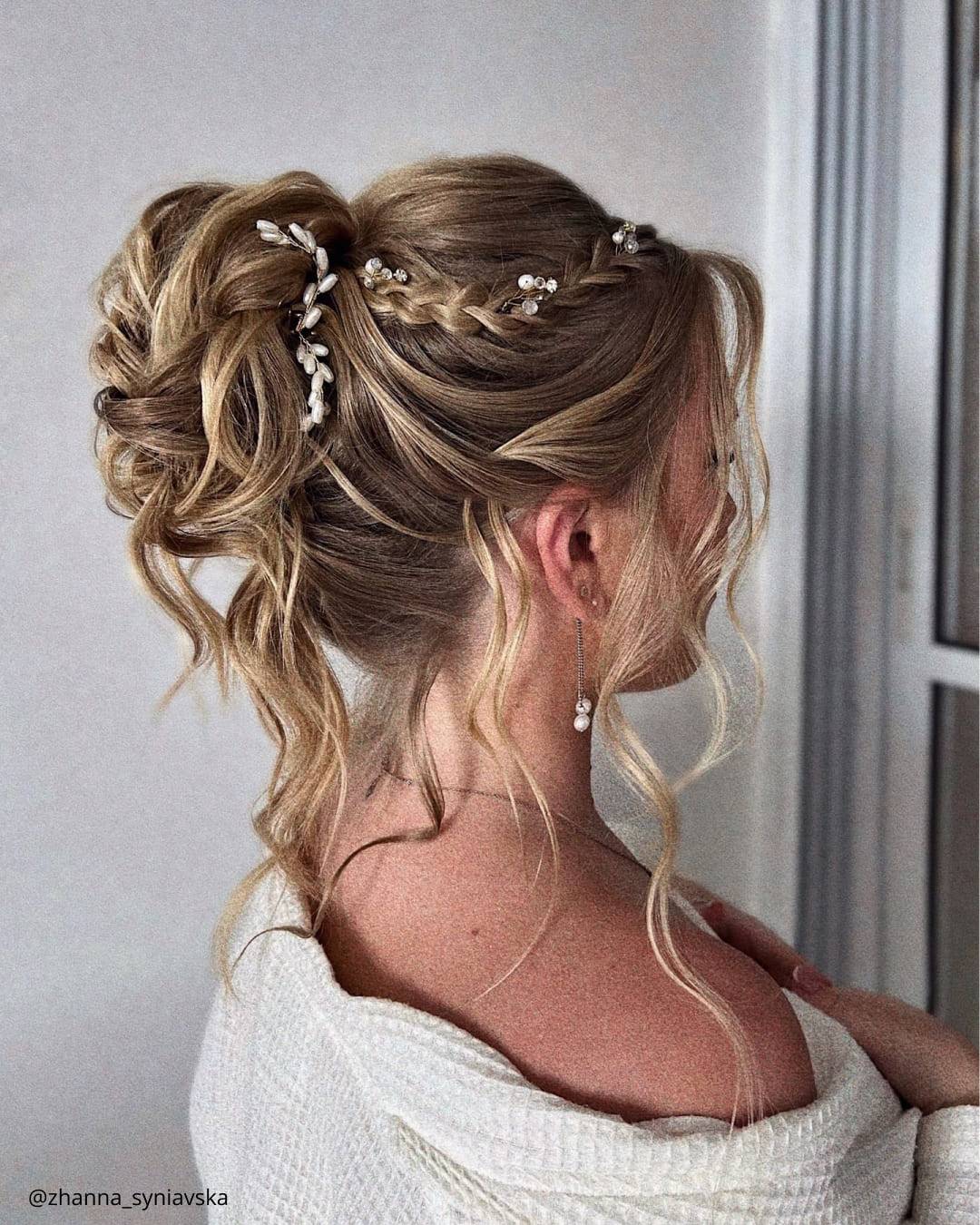 Honey Blonde Updo with Braids and Pearls Honey Blonde Updo with Braids and Pearls — Updos