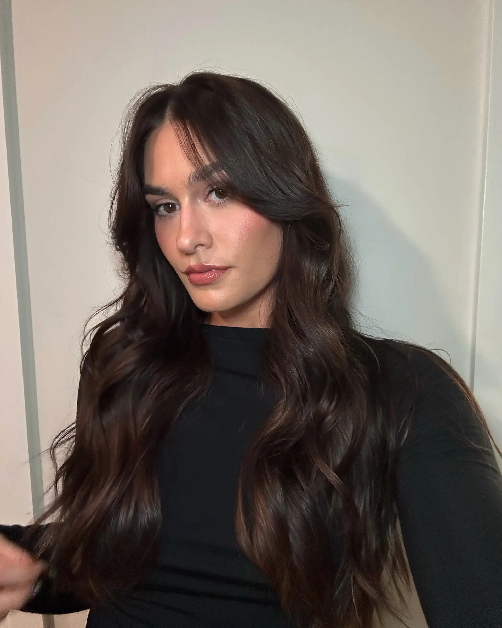 Visual Idea — Long Layered Hair with Curtain Bangs
