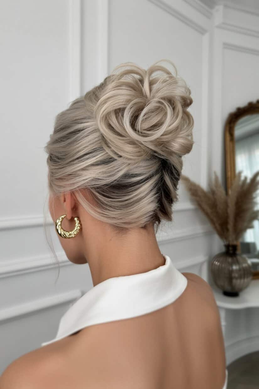 Architectural Platinum Blonde Bun Architectural Platinum Blonde Bun — Formal Hairstyles