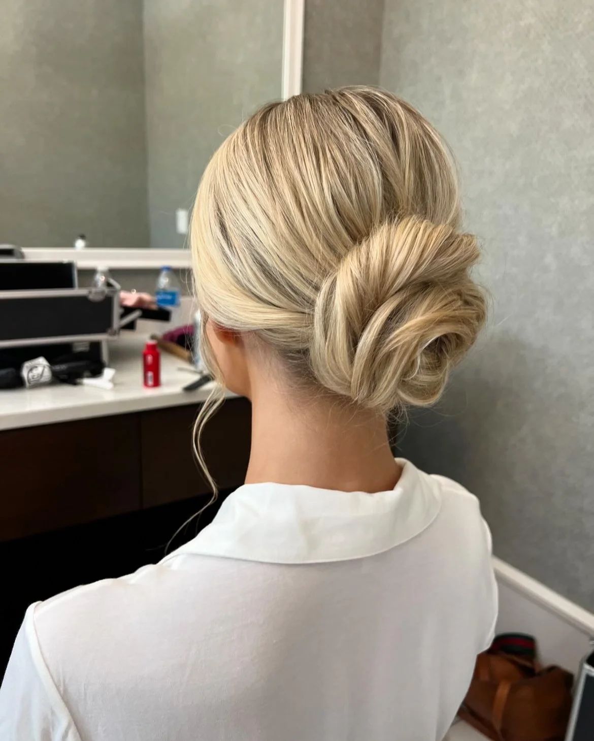 Light Blonde Visual Idea Light Blonde Visual Idea — Sleek Bun Wedding Hair