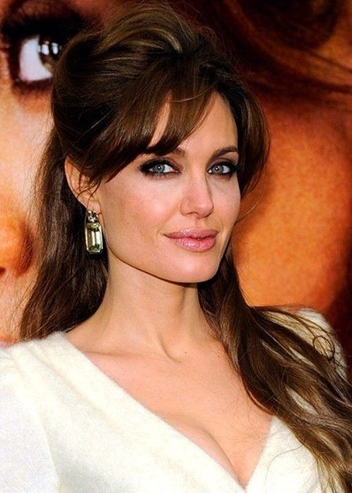 Dark Brown With Subtle Highlights Mid-Back Blowout With Side-Swept Bangs — Hairstyles for Big Forehead