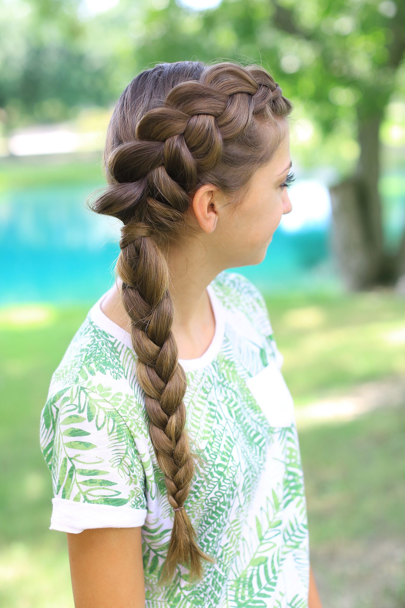 Thick Medium Brown Side Braid