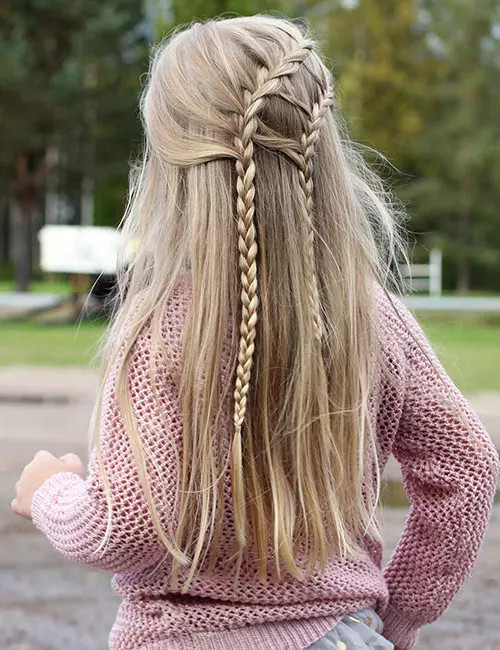 Half-Up Half-Down with Braided Crown Half-Up Half-Down with Braided Crown — Little Girl Braids