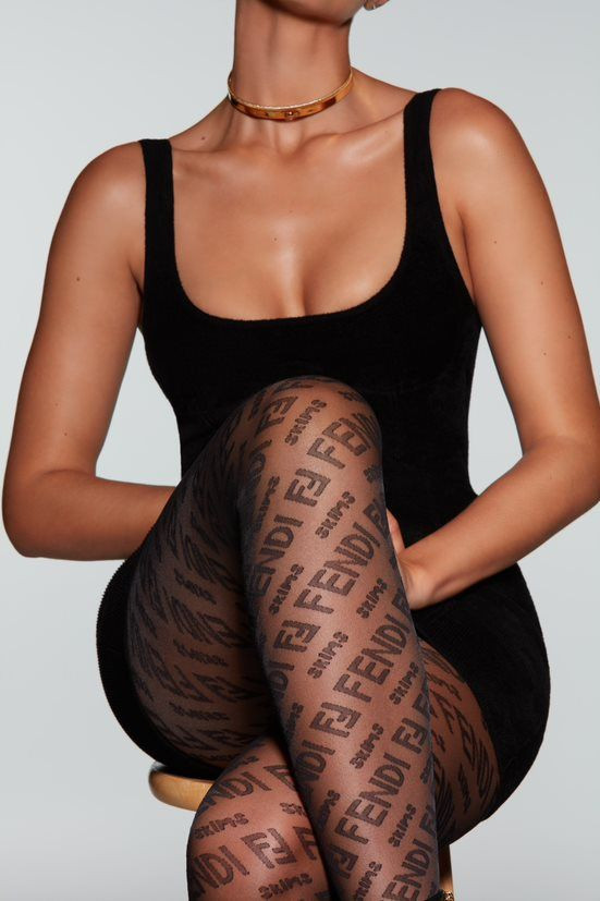 Evening Edge: Logo Tights with Scoop Neck Tank — Skims Outfits