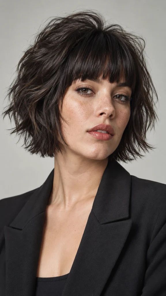Dark Brown Wolf Cut Blowout — Short Wolf Cut