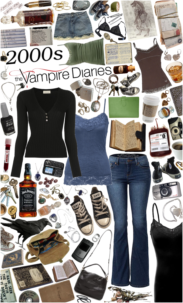 Ribbed Knit Top Over Blue Lace Camisole with Flared Jeans Ribbed Knit Top Over Blue Lace Camisole with Flared Jeans — Vampire Aesthetic Outfits