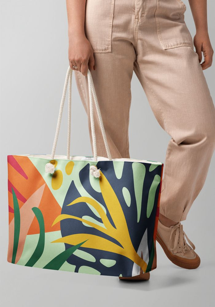Abstract Print Tote for Beach or Casual Outings — Weekender Bags