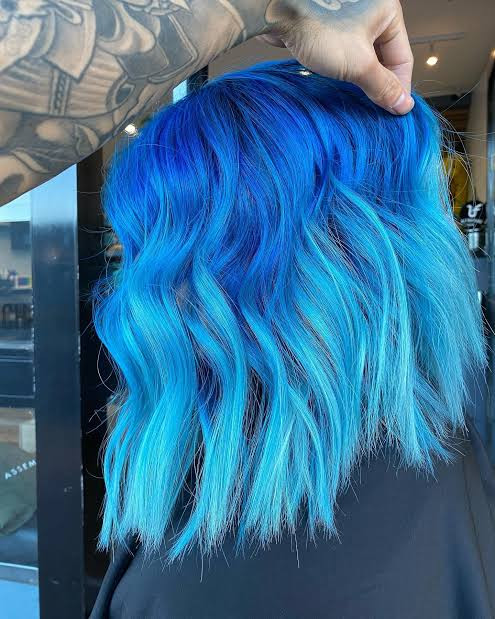 Bright Blue to Light Blue Gradient Bright Blue to Light Blue Gradient — Light Blue Hair