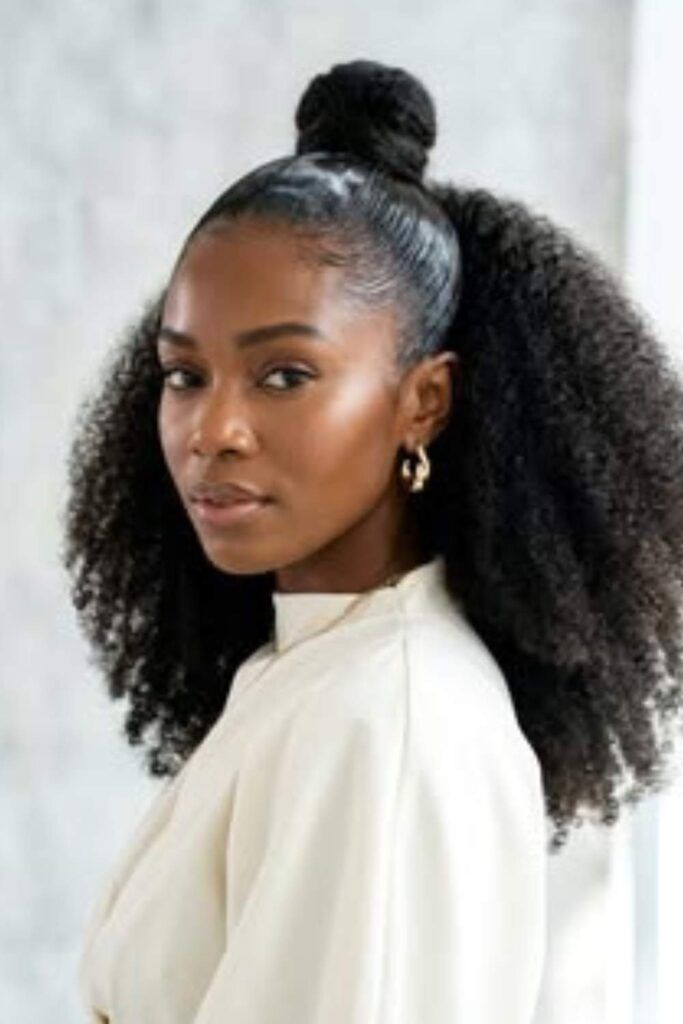 Elegant Twist Updo With Soft Curls — Half Up Half Down Natural Hair