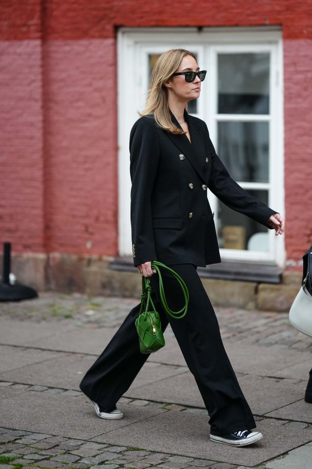 Cozy Vibes: Black High-Tops with Wide-Leg Jeans and Pink Cardigan — Converse Outfits