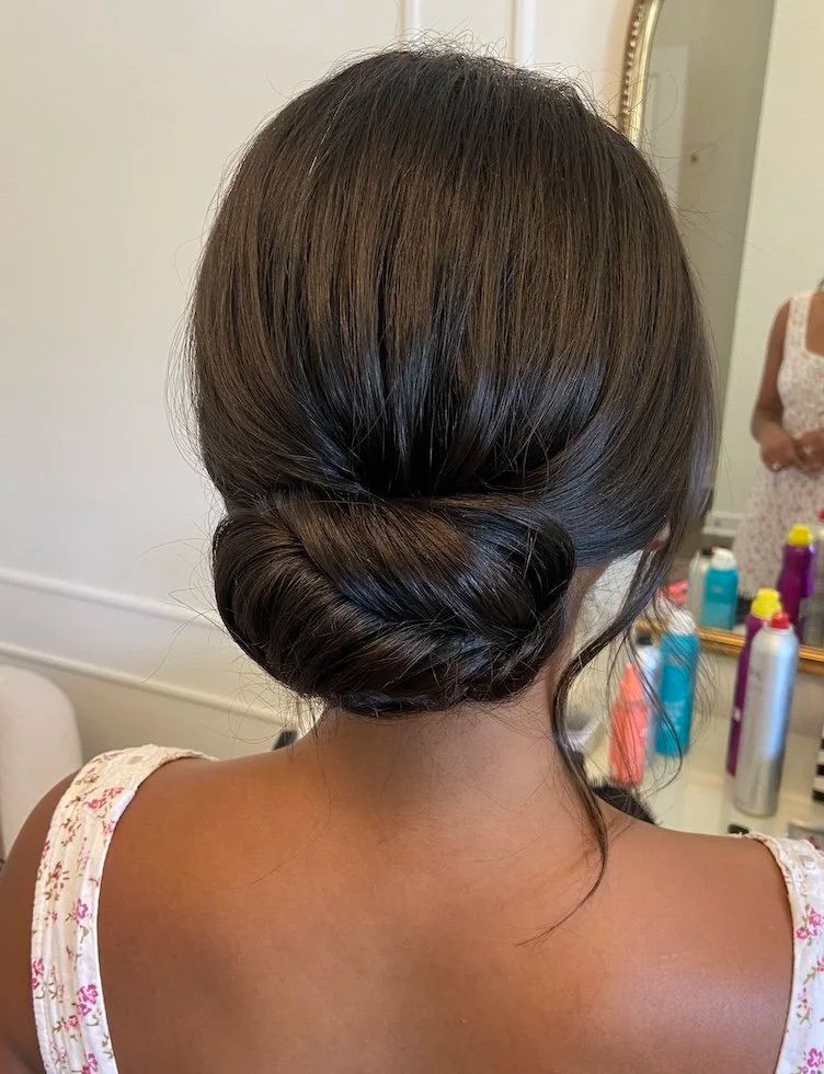 Mid-Back Visual Idea Mid-Back Visual Idea — Sleek Bun Wedding Hair